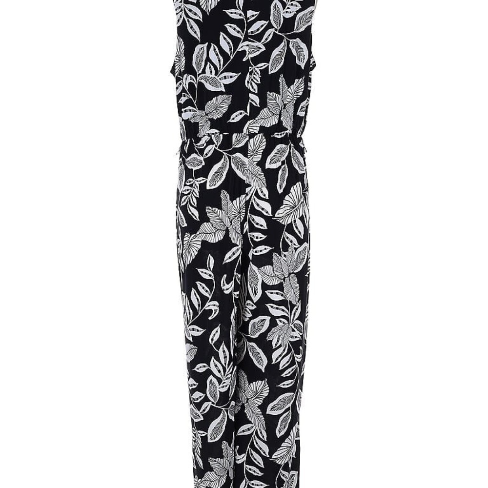 Chico's Black and White Tropical Print Jumpsuit - Picture 4 of 8